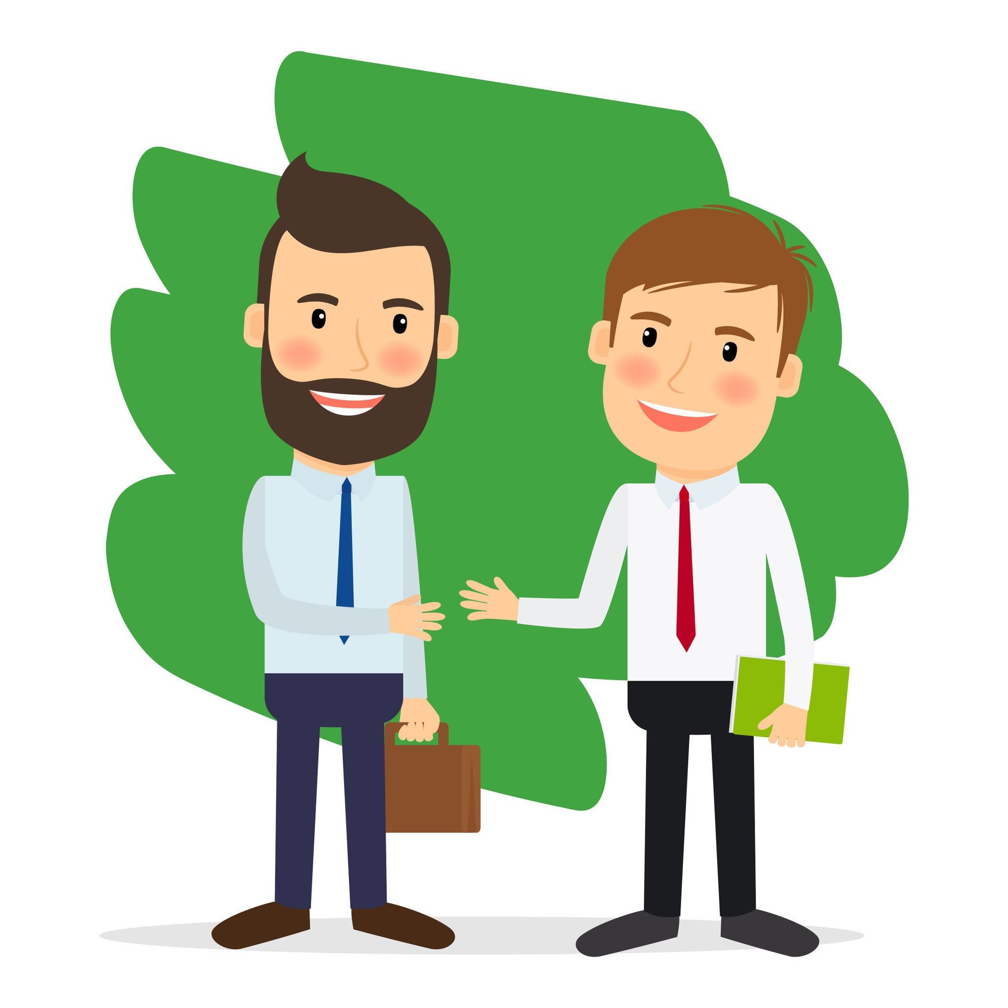 Business Deal. Business People Shaking Hands Or Achiving Agreement. Vector Illustration.