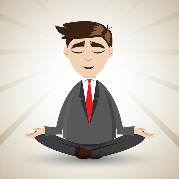 Illustration Of Cartoon Businessman Relaxing With Meditation