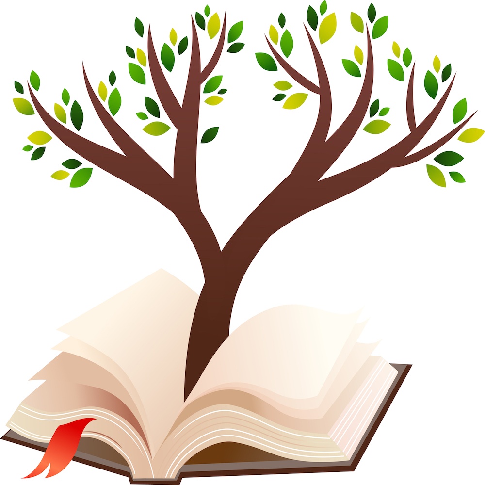 Illustration Of Plant Growing In Open Book , Vector Illustration